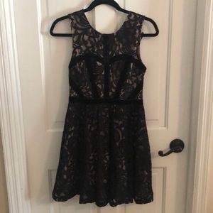 Girls dress black lace dress.